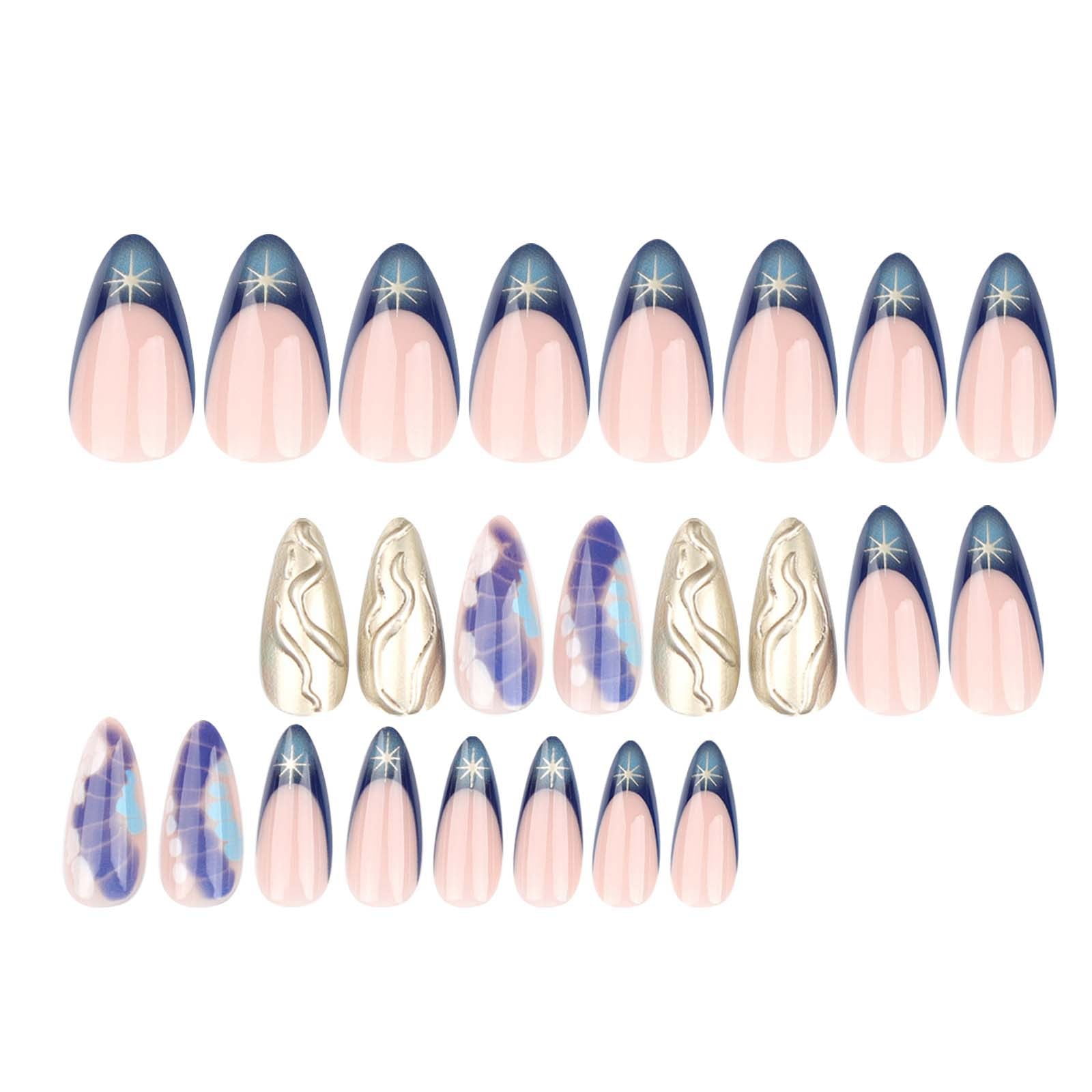 Stunning Short Nails with Color Roller Designs