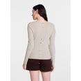 thumbnail image 4 of Scenario Women's V-Neck Ribbed Lightweight Sweater with Long Sleeves, Sizes XS-XXXL, 4 of 6