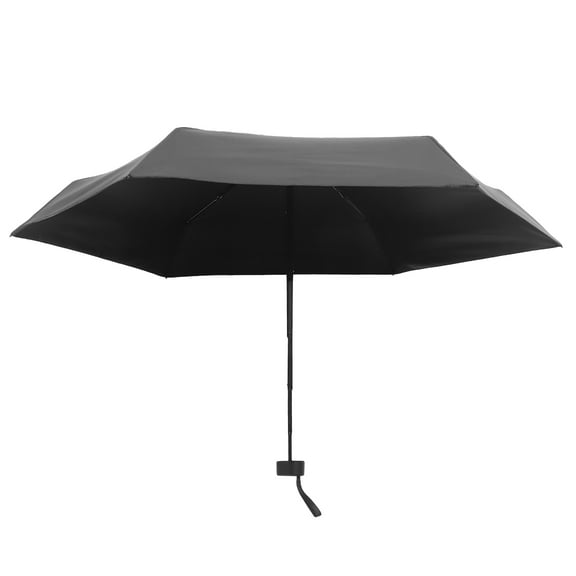 KONTONTY Sun Protection Umbrella Small Umbrella Wind-resistant Black 1Set for Girls