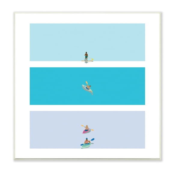 Stupell Industries Modern Paddle Boarding and Kayaks Athletes Summer Sports, 12 x 12, Designed by Make Much Studios