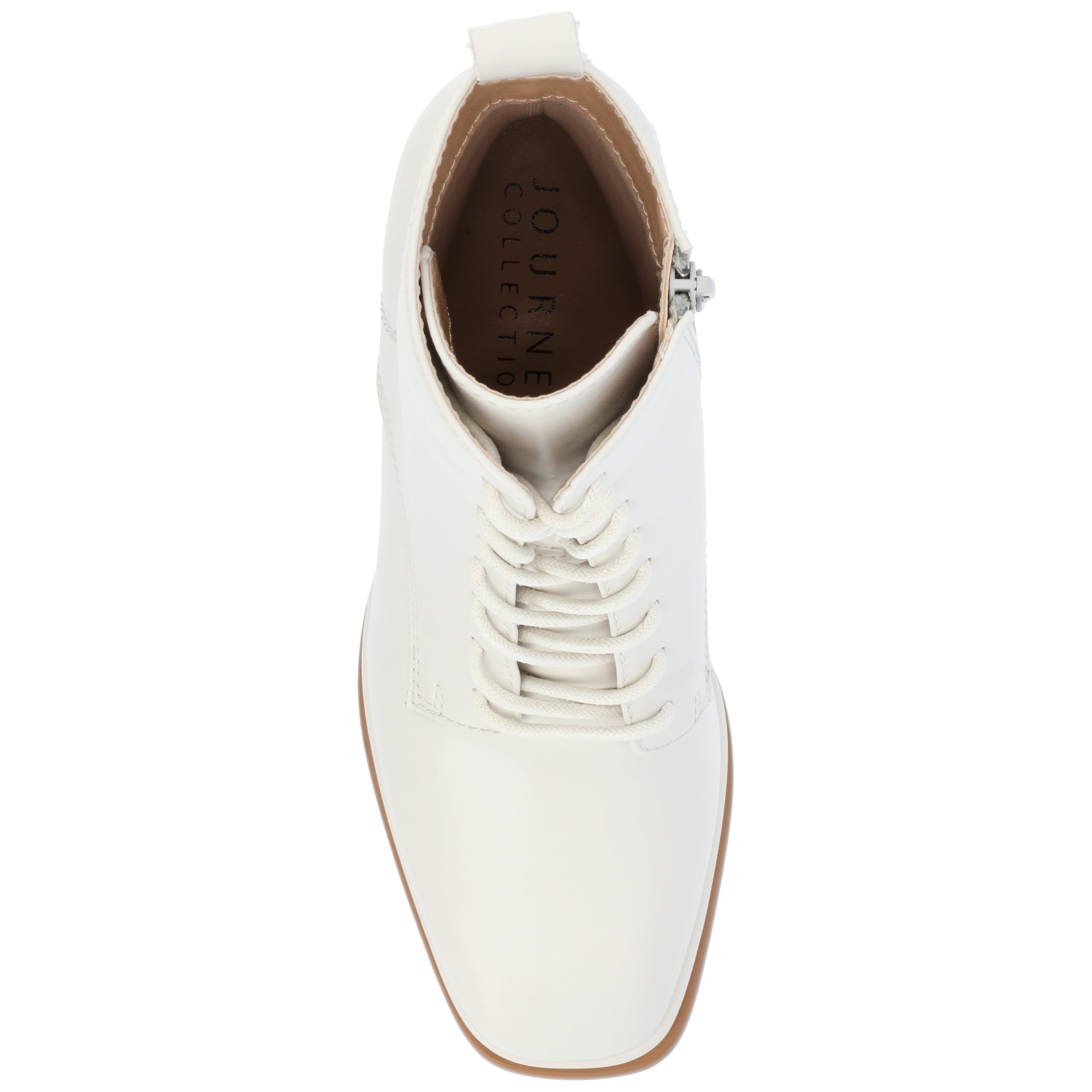 Journee Womens Kalindi Lace Up and Zip Entry Square Toe Booties, Widths Available