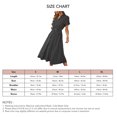 thumbnail image 3 of Polka Dot Dress Women's Casual Shirt Neck with Button Drawstring Waist Summer Clothing Black XL, 3 of 6