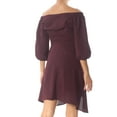 thumbnail image 3 of BAR III Womens Burgundy Off Shoulder Knee Length A-Line Dress Size: 2, 3 of 3