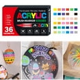 thumbnail image 2 of LYINGF Acrylic Paint Pens Set - Soft Brush Tip Markers for Rock, Wood, Fabric, Canvas DIY Crafts, Washable Art Supplies for Kids and Adults (12/24/36/48 Colors), 2 of 9