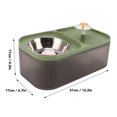 thumbnail image 5 of Green Cat Water Fountain Food Bowl High Capacity Quiet 2 In 1 Pet Feeder Water Dispenser Feeding Machine, 5 of 8