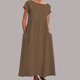 thumbnail image 1 of WILLBEST Vestidos De Mujer Vestido De Lino Suelto Sin Mangas De Color Sólido Con Bolsillos Laterales, 1 of 3