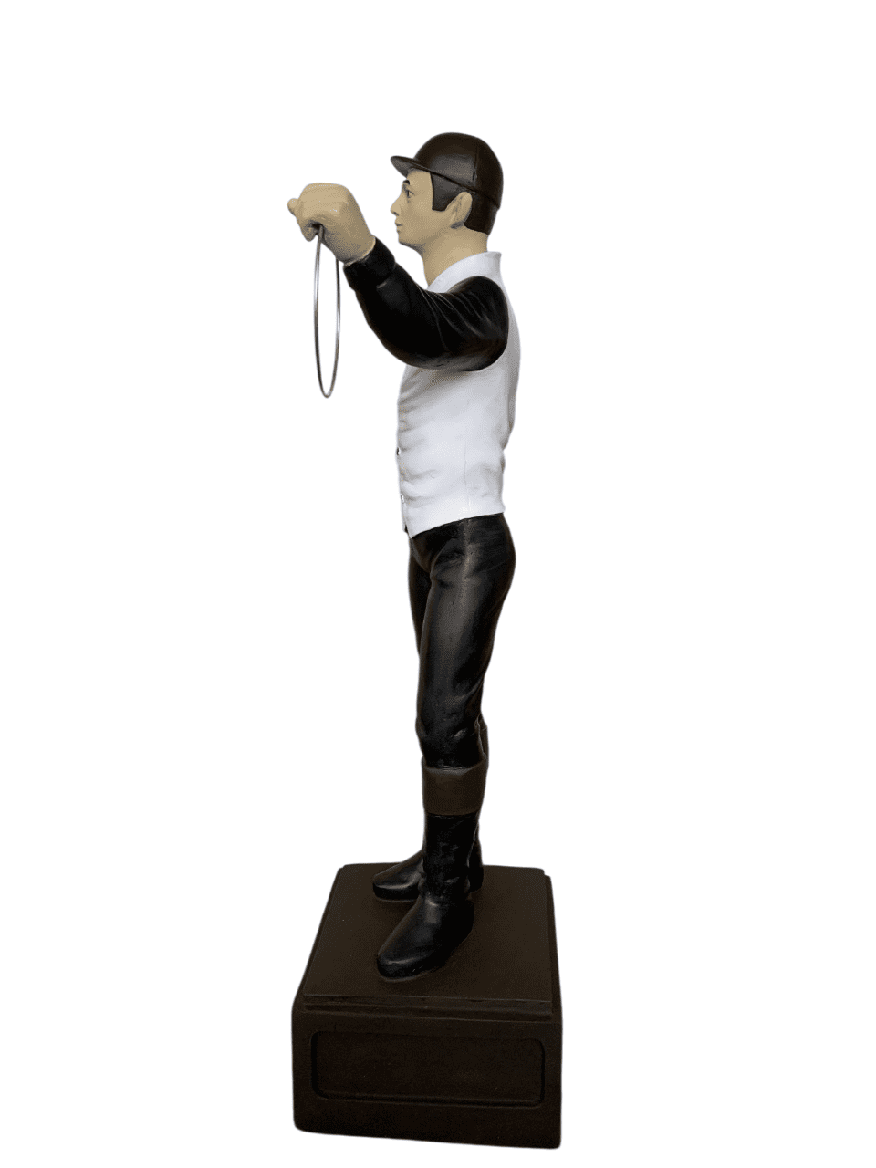Classic Lawn Jockey Black-White Garden Statue, Matte, 36"