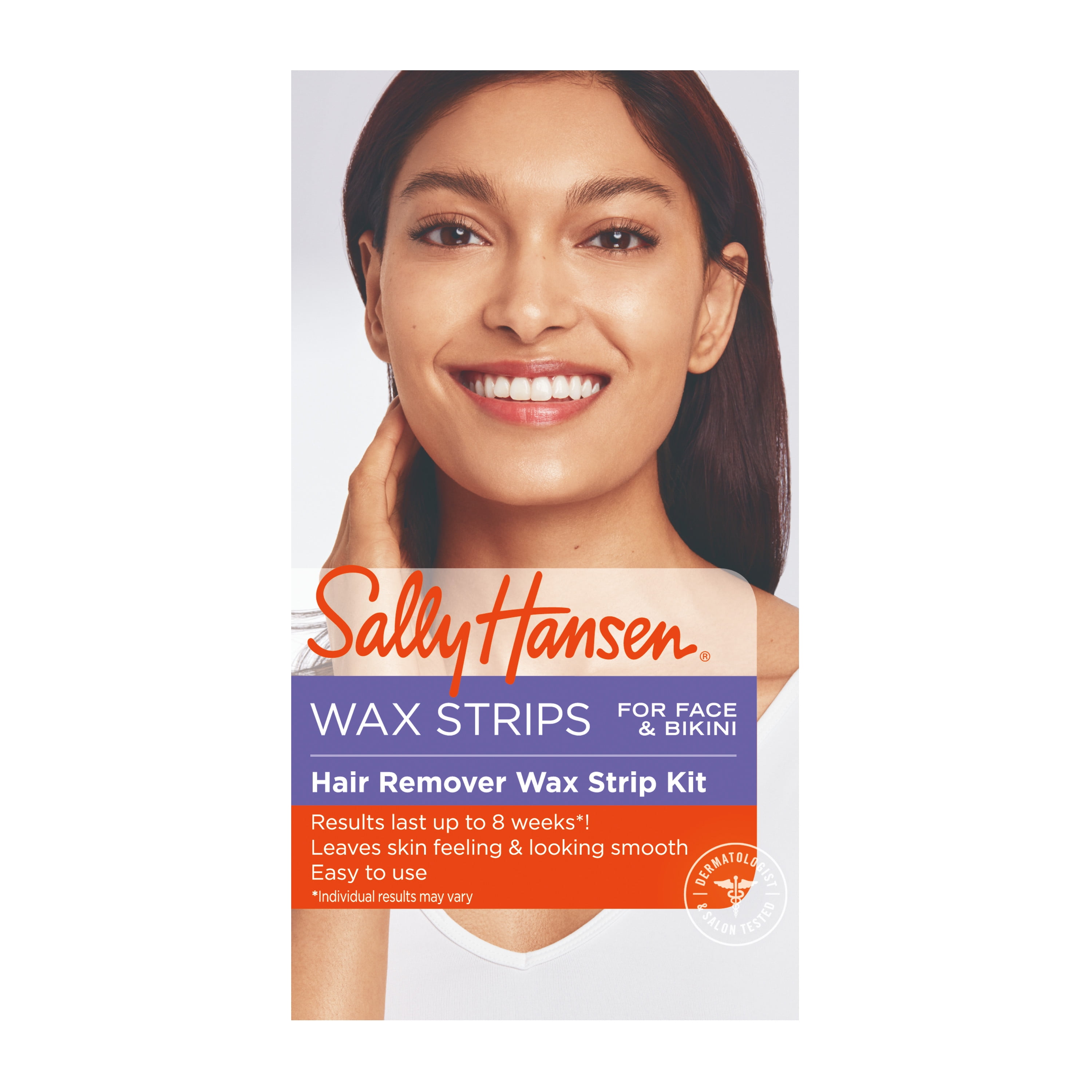 Sally Hansen Hair Remover Wax for Face, Body, and Bikini, Pack of 34 Wax  Strips, Salon Quality Results 