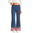 thumbnail image 3 of MuXiKeJi Clothes Girls Jeans With Bows Cute Print Elastic Waist Wide Leg Flared Denim Pants Regular Fit Long Casual Bottoms Girls Wide Leg Jeans, 3 of 8