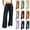 Black, variant on Wide Leg Pants For Women Elastic Waist Loose Fit Track Pants Fall Casual Workout Streetwear Trendy Sweatpants With Pockets