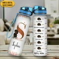 thumbnail image 2 of Personalized Dachshund Lovers 32 Oz 1Liter Motivational Water Bottle, Dachshunds Customized Name Water Bottle With Time Marker, Dog Pet Lovers Gifts For Women Girl On Birthday, Mother Day's, 2 of 5