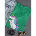 thumbnail image 3 of Poop Unicorn Women Kelly Green T-Shirt, Female Medium, 3 of 4