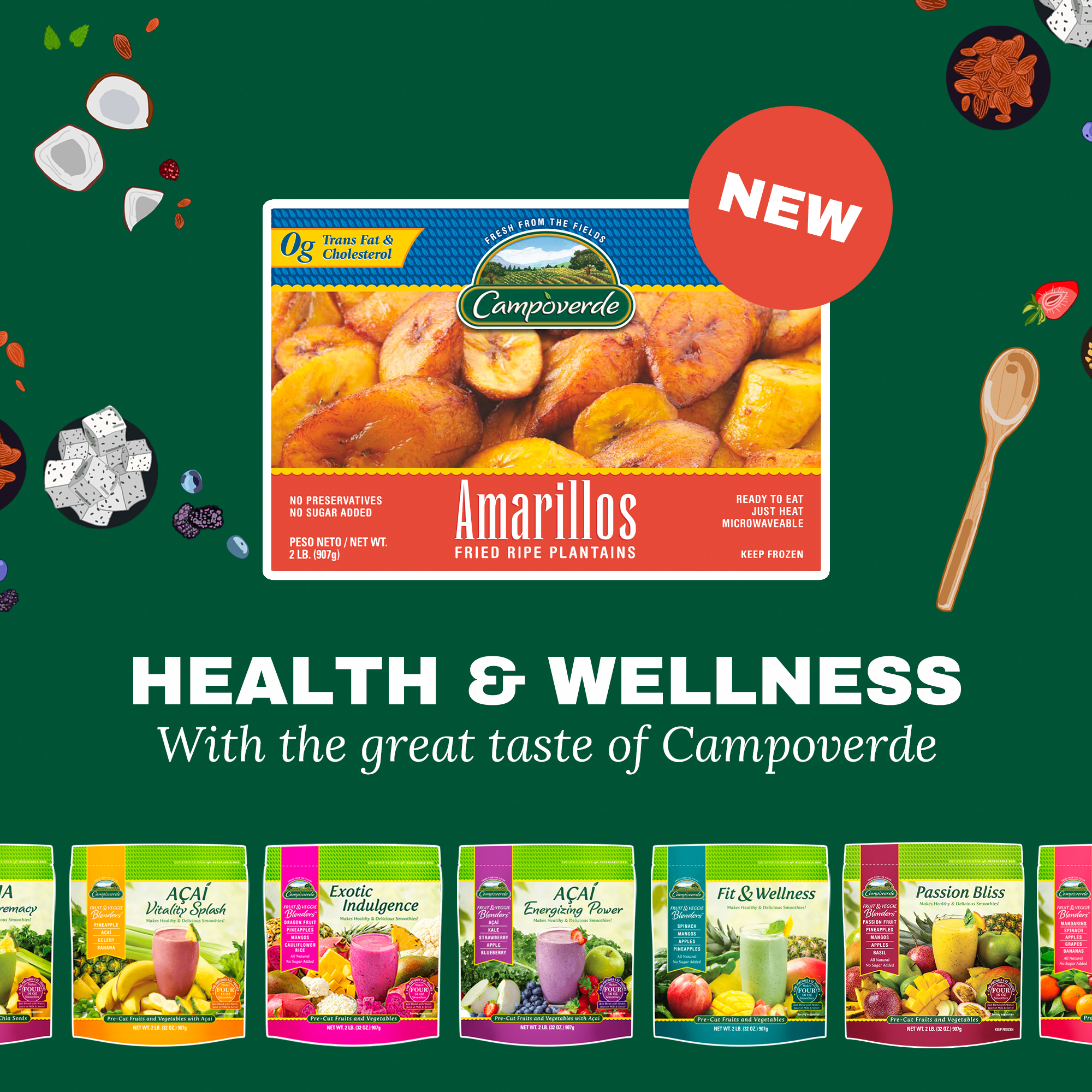 Campoverde Amarillos Fried Ripe Plantains, 12 oz (Frozen)
