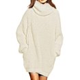thumbnail image 1 of LAICAIW Robe Chandail Longue Ample à Col Roulé Oversize pour Femmes, 1 of 7