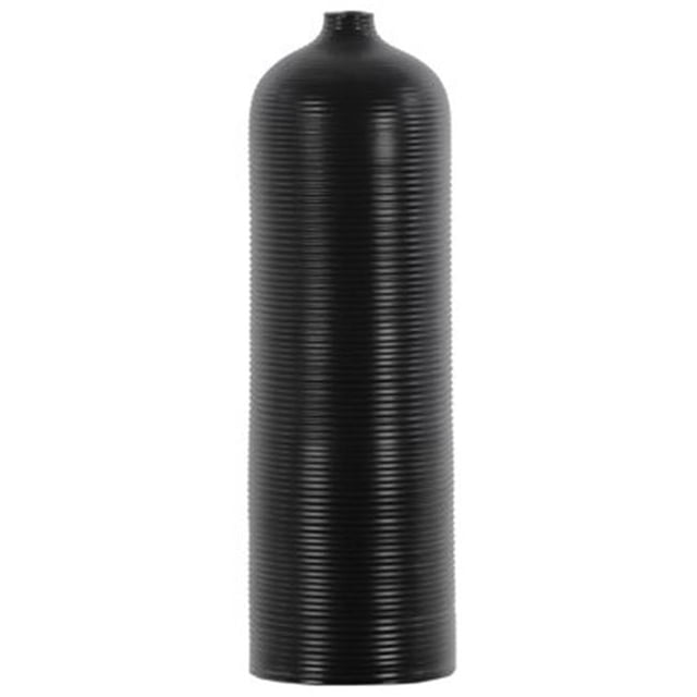 Urban Trends Collection 51015 Ceramic Cylindrical Vase with Small Mouth, Black