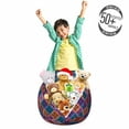 thumbnail image 3 of Geometric Storage Toy Bag Chair, Vintage Simplistic Argyle Pattern as Colorful Blocks Ornamented with Flowers, Stuffed Animal Organizer Washable Bag, Large Size, Multicolor, by Ambesonne, 3 of 3