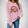 thumbnail image 3 of STETMN Football Sweatshirt for Women Round Neck Pullover Shirt Fall Loose Athletic Tops, 3 of 4
