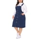 thumbnail image 4 of Vestido de mezclilla de talla grande Agnes Orinda para mujeres, con botones frontales, tirantes ajustables y falda tipo suspender 1X azul oscuro, 4 of 6