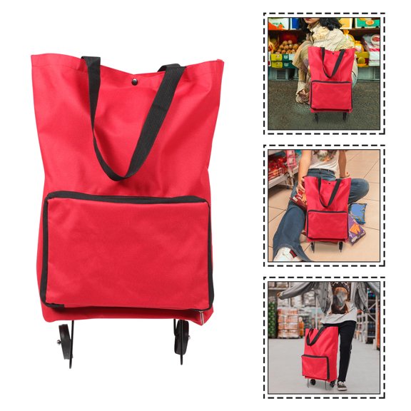 Milisten Foldable Dolly Cart Red Metal 1Pcs for Camping