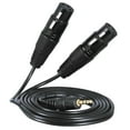 thumbnail image 1 of Cable adaptador de audio de 3 pines, doble XLR macho hembra a RCA macho de 3,5 mm. 3 metros, 1 of 9