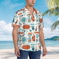 thumbnail image 3 of Fuzoiu Cute Tableware Print Hawaiian Shirt for Men, Summer Beach Casual Short Sleeve Button Down Shirts, Men’s Beach Summer Shirts with Pocket,X-Large, 3 of 7