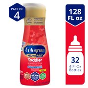 Enfagrow Premium Liquid Toddler Nutritional Milk Drink, NeuroPro Omega 3 DHA Prebiotics Non-GMO, Natural Milk Flavor, 32 Fl Oz Bottle, 4 Count