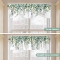 thumbnail image 3 of Tie Up Valance for Windows Eucalyptus Leaves Curtains Valances Rod Pocket Valance Window Treatments Green Leaf Plant Balloon Curtains for Kitchen Living Room Bedroom Bathroom Decor 42x12 Inch, 3 of 9