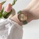 thumbnail image 5 of Reloj de Cuarzo Informal para Mujer con botón, batería, Lente de Vidrio, Reloj de Pulsera de aleación para Uso Diario, cinturón de Cuero Verde, 5 of 10