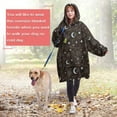 thumbnail image 4 of Wearable Oversized Blanket,Brown Star Moon Constellation Pattern Wearable Blanket Hoodie for Adults,Cozy Hooded Blankets with Super Pockets,Super Warm Fuzzy Pullover for Women & Men, 4 of 6