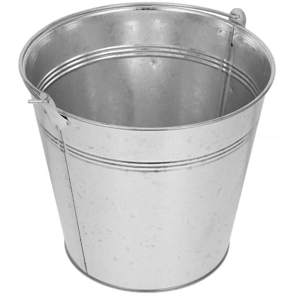 OFFIGAM Galvanized Steel Storage Bucket, Metal Container for Indoor and Outdoor Use, Multipurpose Utility Pail