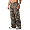 thumbnail image 3 of Havenx Camo Sweat Pants for Men Wide Leg Dry Leaf Print Elastic Waist Sweat Pant with Pockets Open Bottom Camouflage Bottoms Loose Fit Y2k Workout Athletic Soft Clothing,Coffee M, 3 of 7