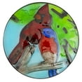 thumbnail image 3 of Northlight 19" Blue and Red Cardinal Glass Patio Side Table, 3 of 4