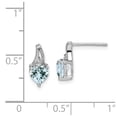 thumbnail image 2 of FB Jewels Sterling Silver Rhodium Plated Dia. Aquamarine Heart Post Earrings, 2 of 2