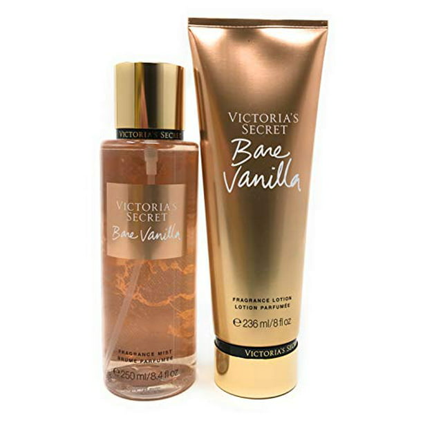 Victorias Secret Bare Vanilla Body Mist and Fragrance Lotion Set Full - Walmart.com