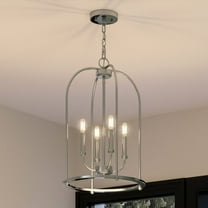 Luxury Modern Farmhouse Chandelier, 23H x 15W, with Coastal Style, Brushed Nickel, UHP3973 by Urban Ambiance