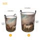 thumbnail image 3 of Fotbe Three Horses Oil Painting Cesto de Ropa con Asas, Cesto Impermeable de Gran Capacidad, Bolsa de Lavado para Dormitorio, Cesto de Ropa con Ruedas y Asas-Medium, 3 of 6