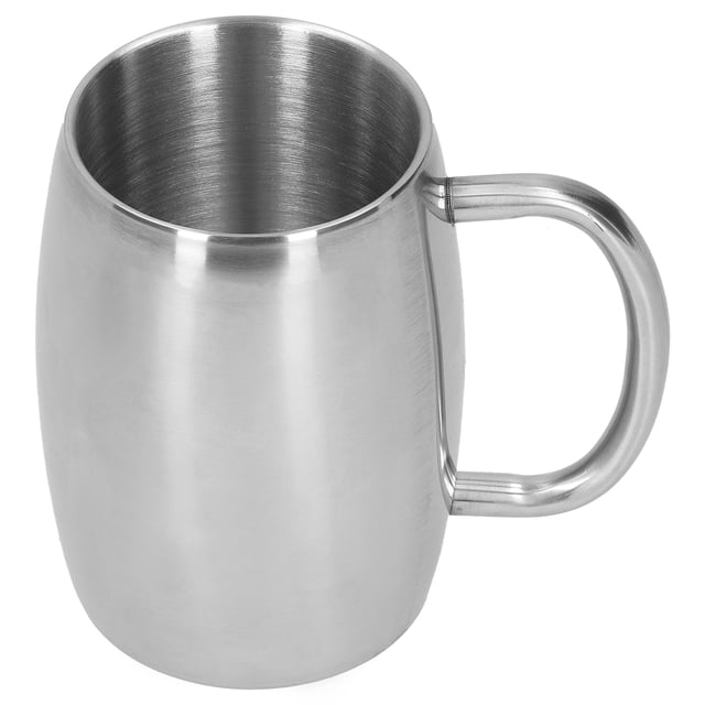 Beer Mug, Large Capacity Coffee Cup, Drinkware, Ergonomics Design 304 Stainless Steel, Thick Handle For Outdoor Indoor