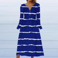 thumbnail image 4 of Long Sleeve Dress,Long Dress for Women Summer,Womens Fashion Printed Casual Long Sleeve V-Neck Dress,3/4 Sleeve Dress for Women,Dress for Women Casual Summer, 4 of 5