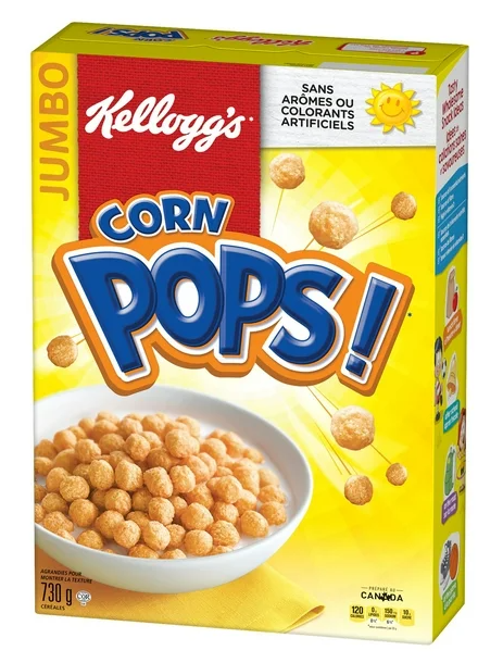Kellogg's Canadian Corn Pops Cereal, Jumbo Size, 730g (2 Pack)
