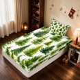 thumbnail image 5 of Manfei Christmas Tree Twin Sheets Pine Bedding, Navy Silver 3pcs (1 Flat Sheet, 1 Fitted Sheet and 1 Pillowcase), 5 of 6