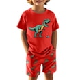 thumbnail image 4 of Hiijoy Toddler Boys Summer Outfits Dinosaur Print Short Sleeve T Shirt Shorts Set, Sizes 3-4T, 4 of 8