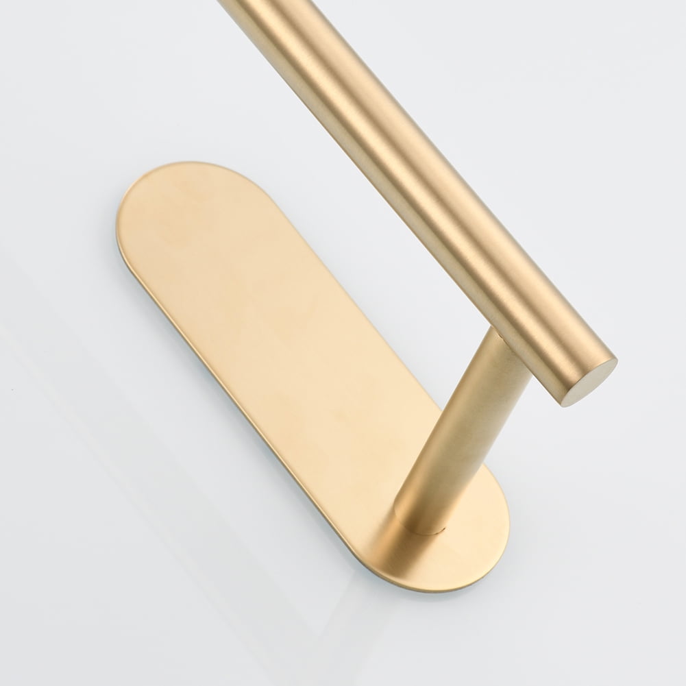 Lowestbest Stainless Steel Towel Holder, Adhesive Lengthen Toilet Paper Holder for 2 Roll Papers, Brushed Gold Lowestbest Stainless Steel Towel Holder, Adhesive Lengthen Toilet Paper Holder for 2 Roll Papers, Brushed Gold