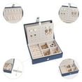thumbnail image 4 of Unique Bargains Travel Jewelry Box Small Portable PU Leather Jewelry Organizer Storage Navy Blue, 4 of 7