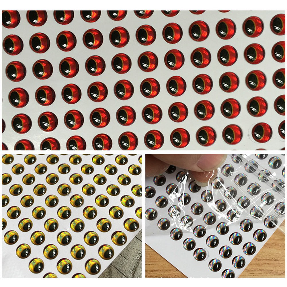 50 PAIR 3mm or 4mm or 6mm Slit Pupil Fish Lure Eyes Free Shipping in United  States Flat Glue on Back Choose Size and Color SPLL-1 