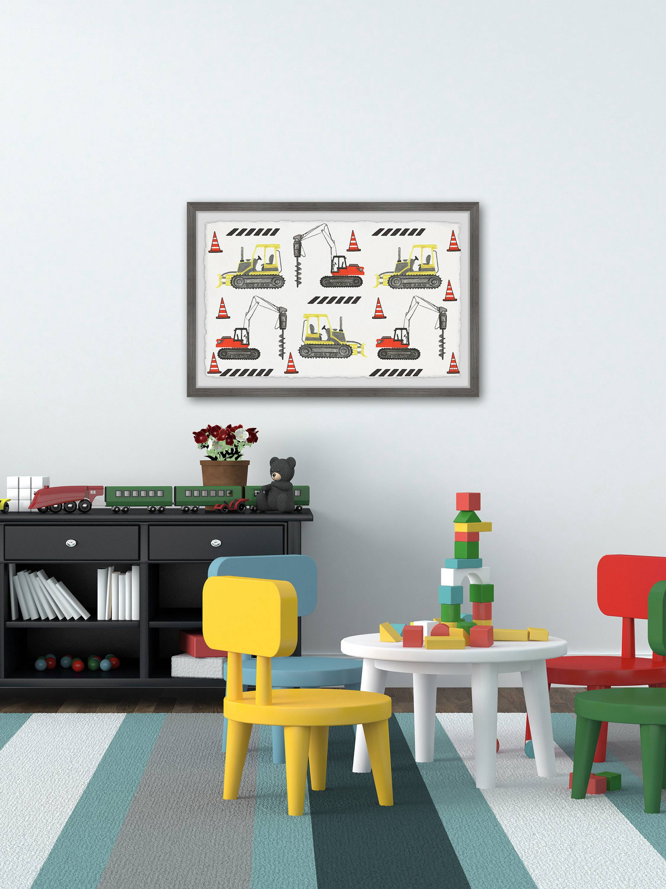 Marmont Hill Bulldozer and Drill Duo Framed Wall Art