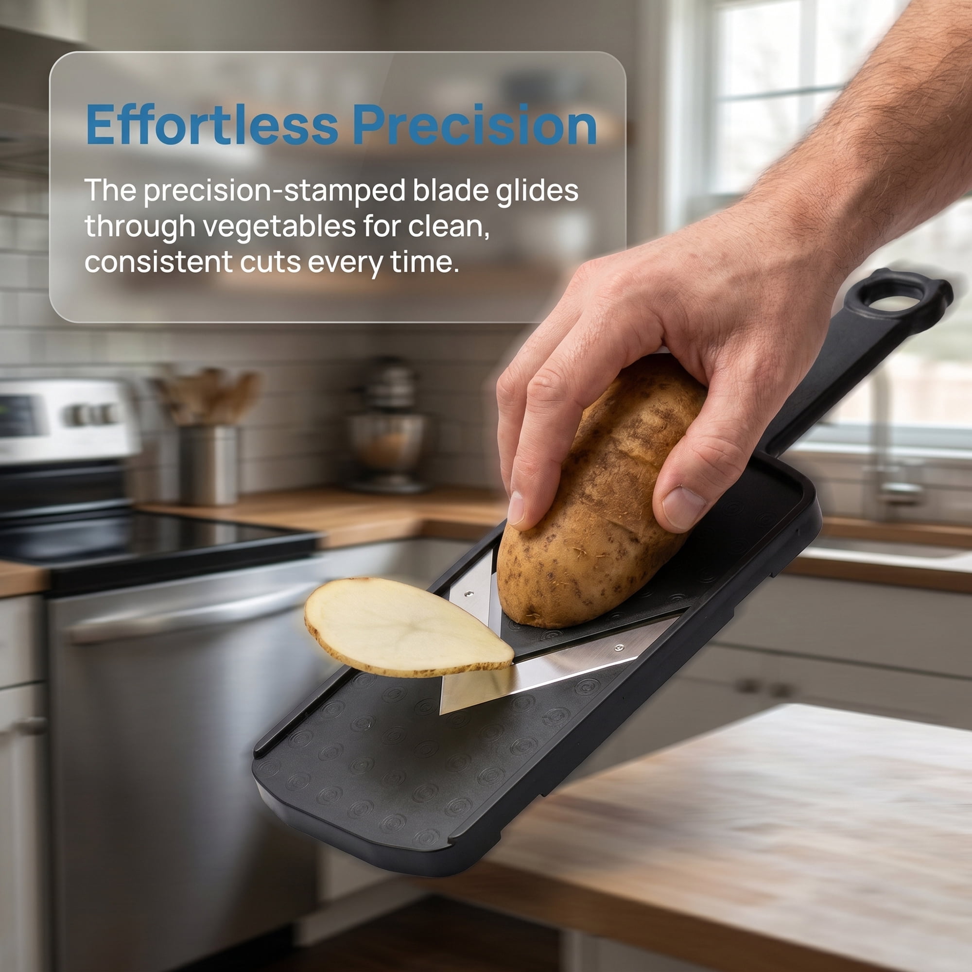Unique Bargains 2 Pcs Mandoline Slicer for Kitchen Multifunctional Cutter Black 12.2"x3.6"