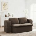thumbnail image 4 of 74.8" Convertible Sofa Bed, Compression Loveseat Sleeper, Foldable Sleeper Sofa with Armrest and Pillows for Living Room and Apartment, Dark Brown, 4 of 10