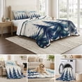 thumbnail image 6 of Quilts King Size Bedding Set, Blue Christmas Tree Lightweight Quilted Comforter, Xmas Trees Snowflake Rustic Soft Reversible Bedspread Coverlet with Pillow Covers for All Season, 96" x 106", 6 of 9