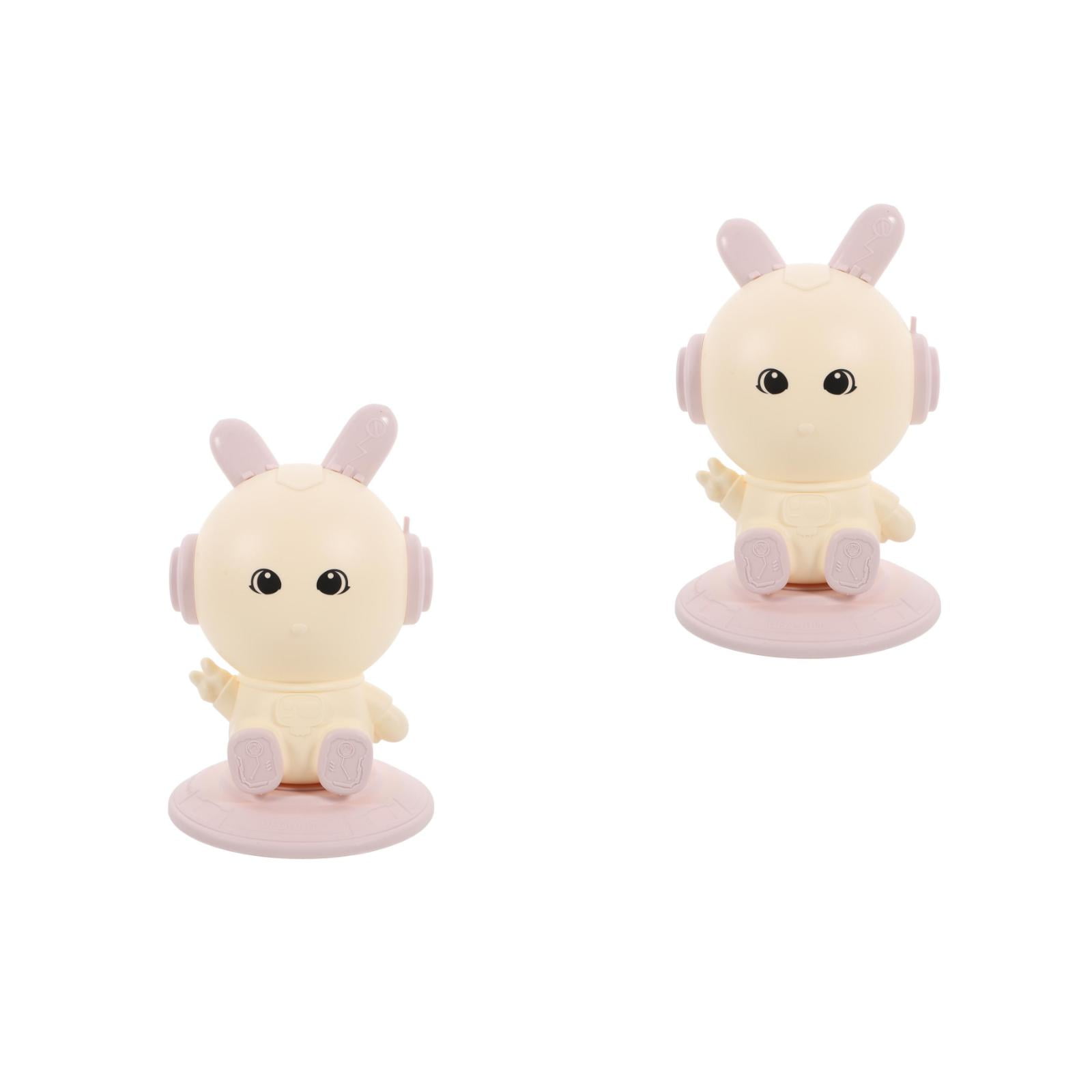 WORGEOUS 2pcs Cute Animal Pen Pencil Holder Rabbit Rotating Pen Holder For Desk Makeup Brush Holder Desk Organization Office Accessories For Women Desk Pink