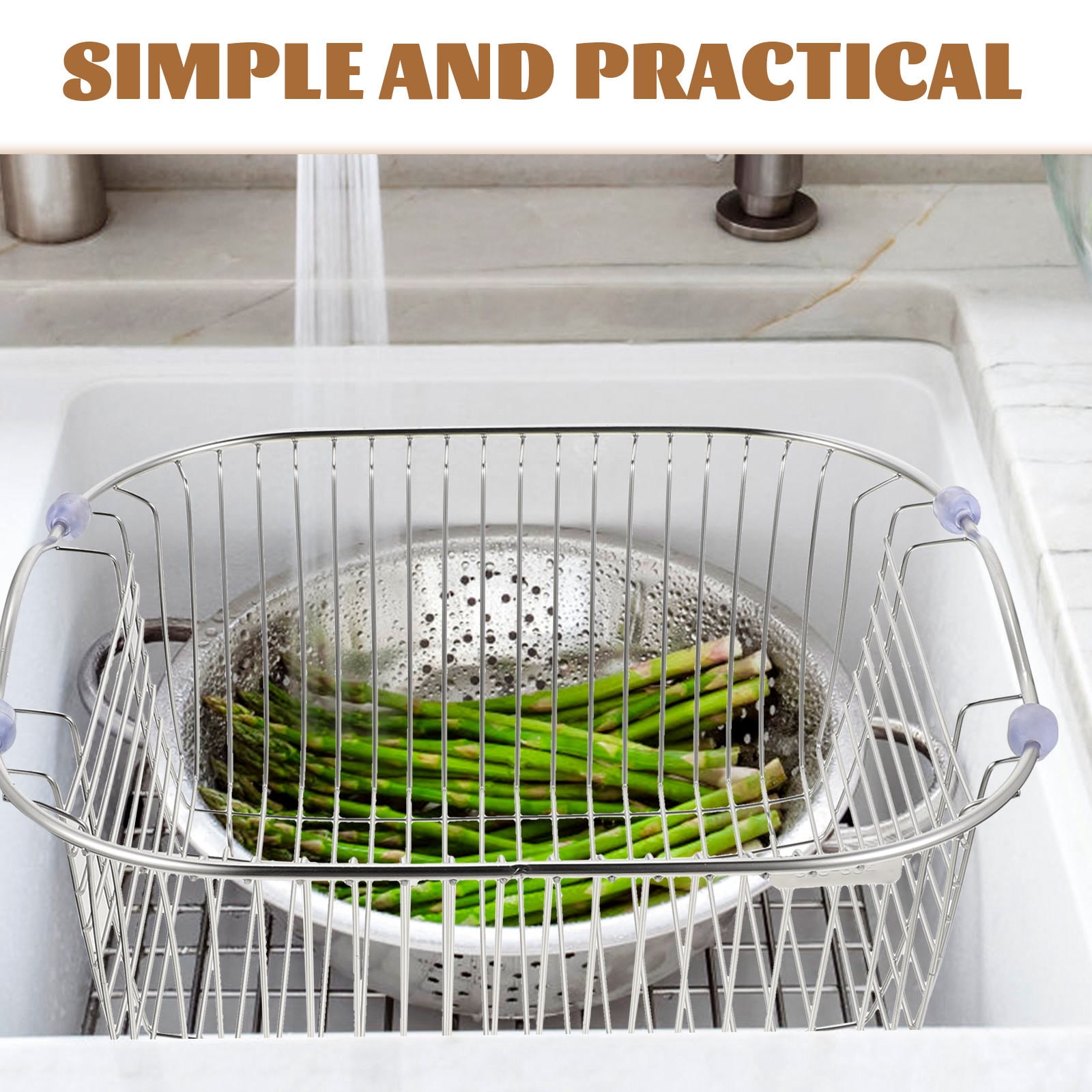 WHAMVOX Multi-Functional Kitchen Dish Drainer Drying Rack with Large Capacity Basket Organizer
